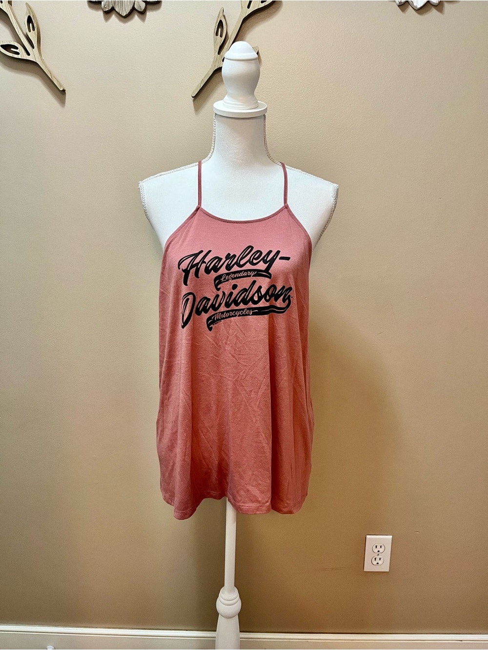 Harley-Davidson Women's Dusty Rose Graphic Tank Top Size XL